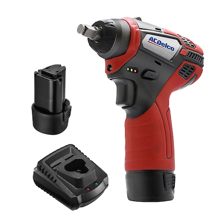 Acdelco G12 3/8" Cordless Impact Wrench 90ft-lbs, 2-Battery Kit ARI12104P